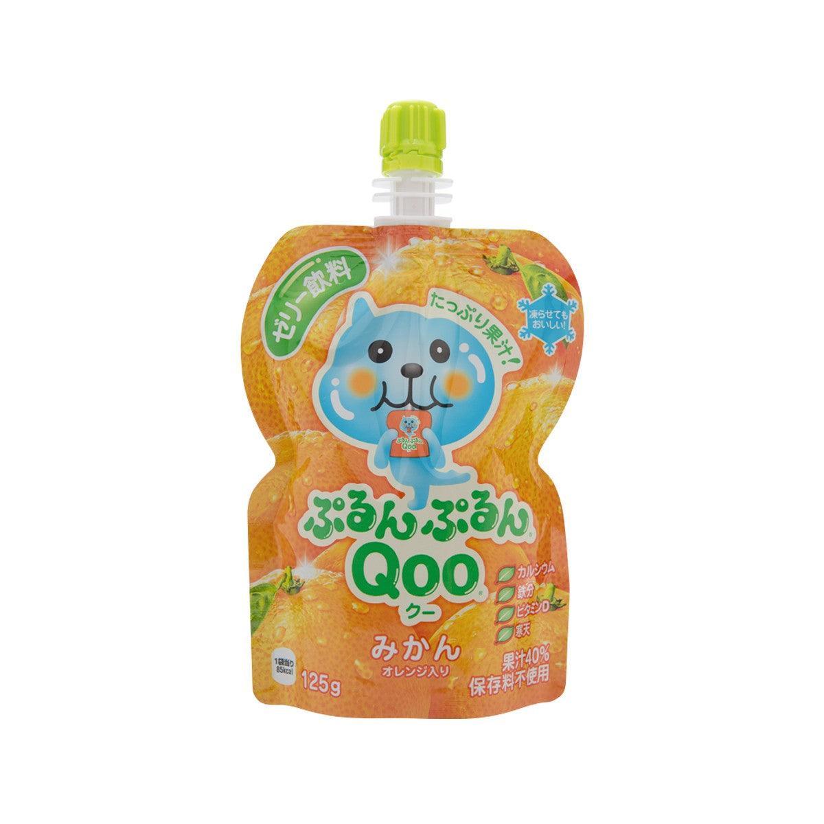 MINUTE MAID Purun Purun QOO jelly drink pouch with green cap, mikan orange flavor, 125g