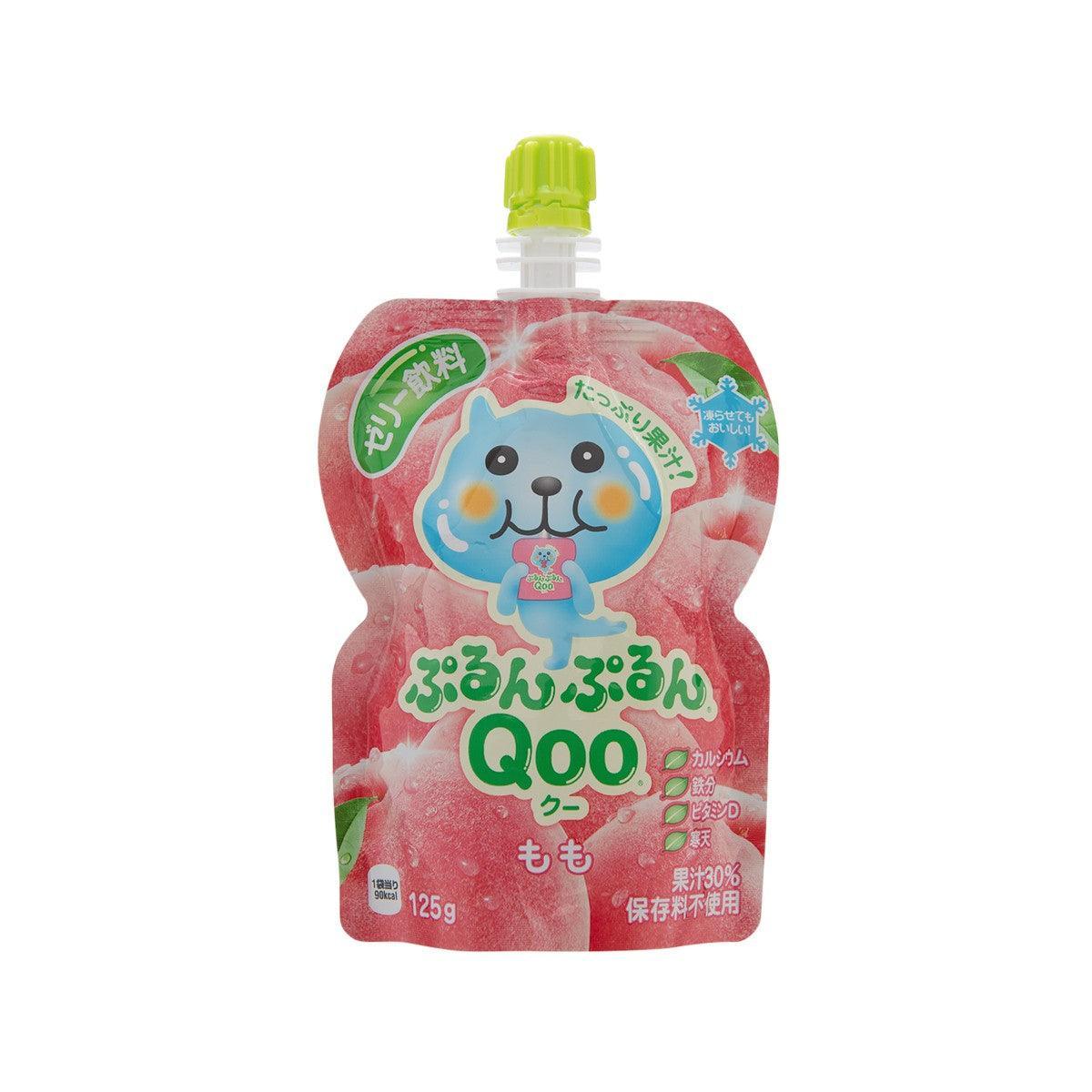 MINUTE MAID Purun Purun QOO peach jelly drink pouch, front with cartoon seal
