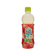 MINUTE MAID Qoo apple PET drink bottle with green cap, red label, 425 mL