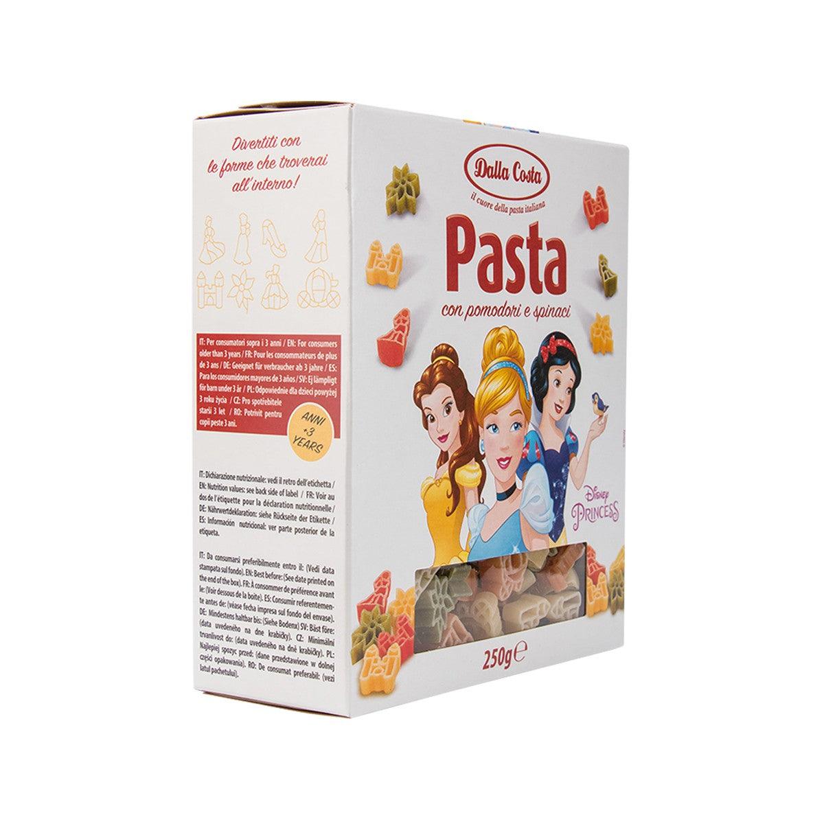 Pasta box side with nutrition text and 250g label
