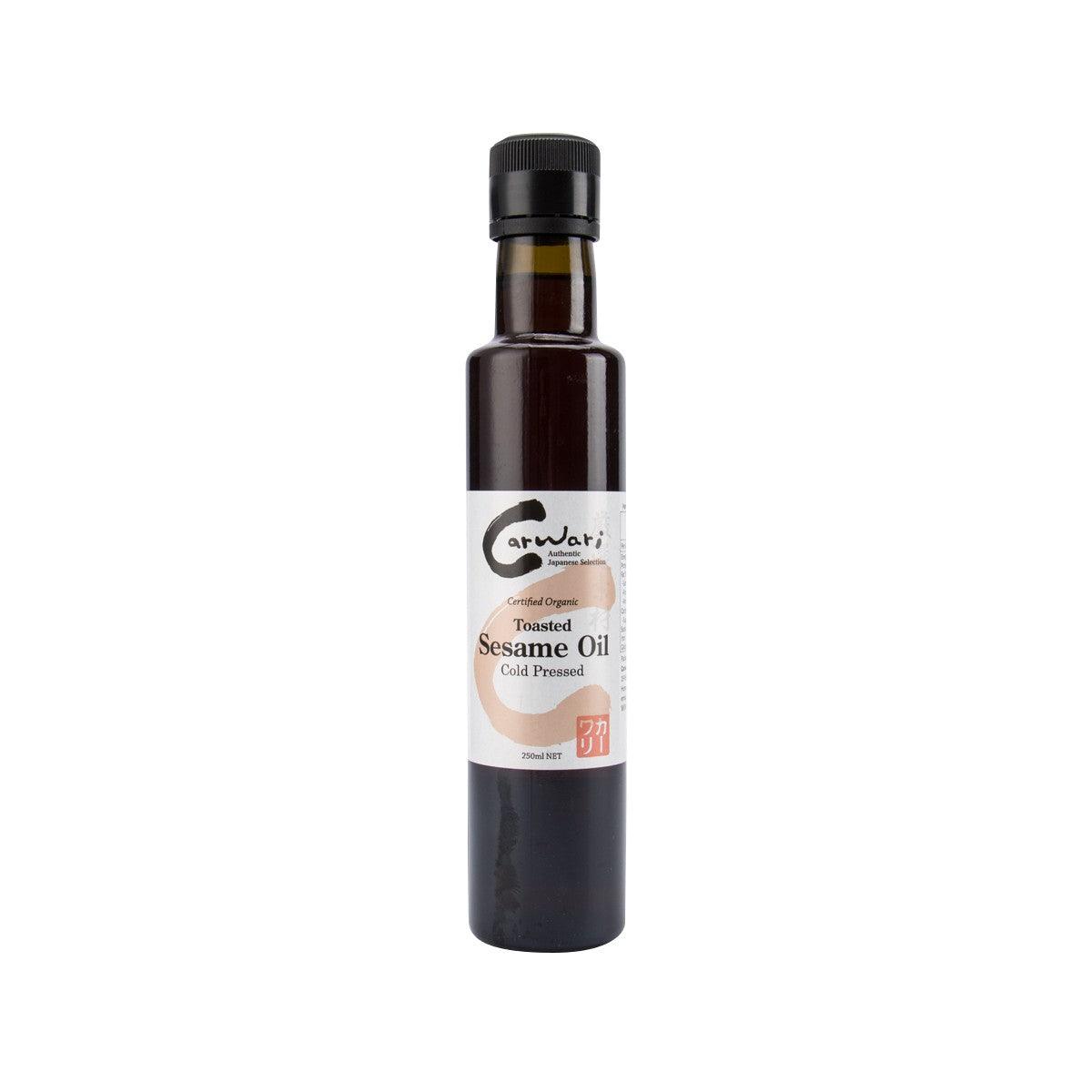 CARWARI toasted sesame oil bottle, dark glass with black screw cap