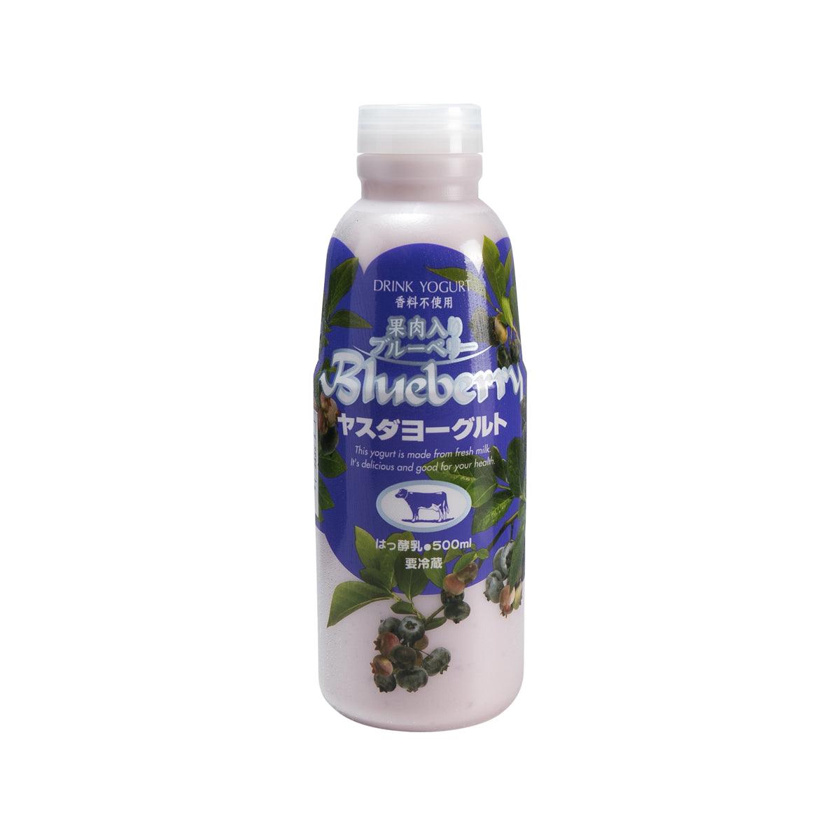 YASUDA blueberry yogurt drink bottle with pulp, 500mL, blue label