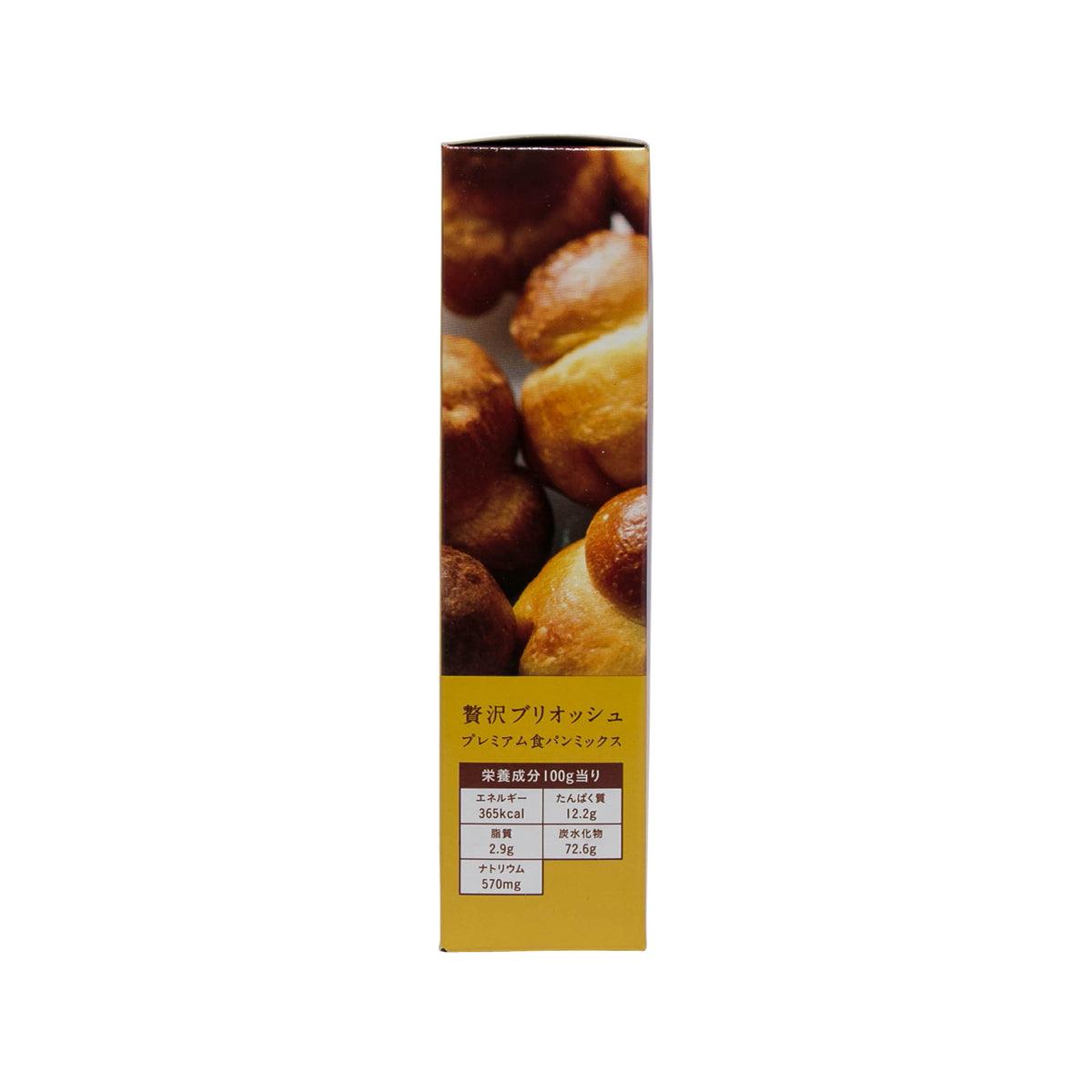 TOMIZAWA brioche breadmaker mix box, side panel with ingredient and calorie info