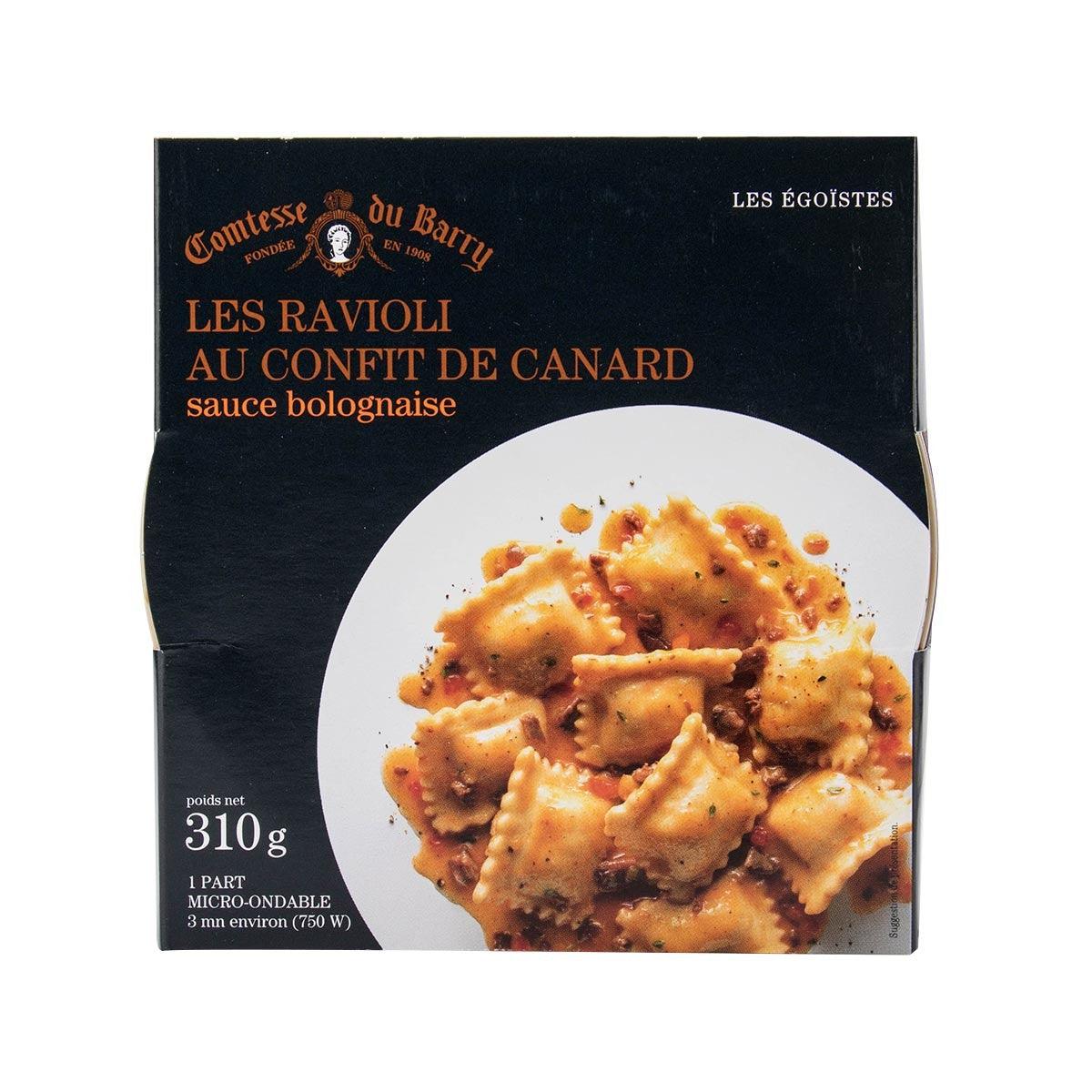 Ravioli with duck confit in bolognese sauce boxed ready meal