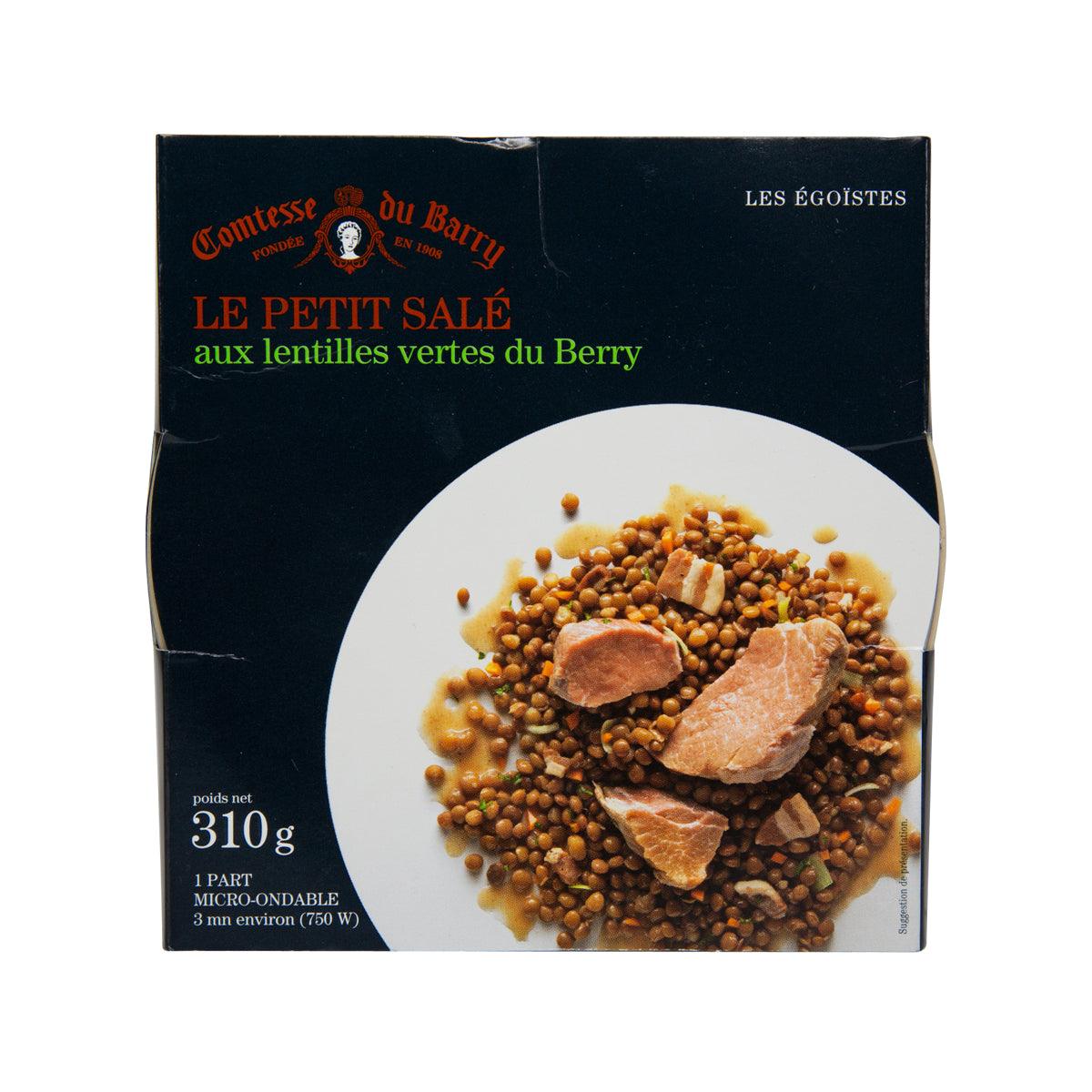 COMTESSE DU BARRY smoked loin with berry green lentils ready meal in dark box