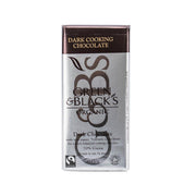 Organic dark cooking chocolate pouch with GREEN & BLACK'S branding, dark brown wrapper
