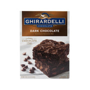 Brownie mix box, Ghirardelli dark chocolate premium brownie mix with chocolate chips