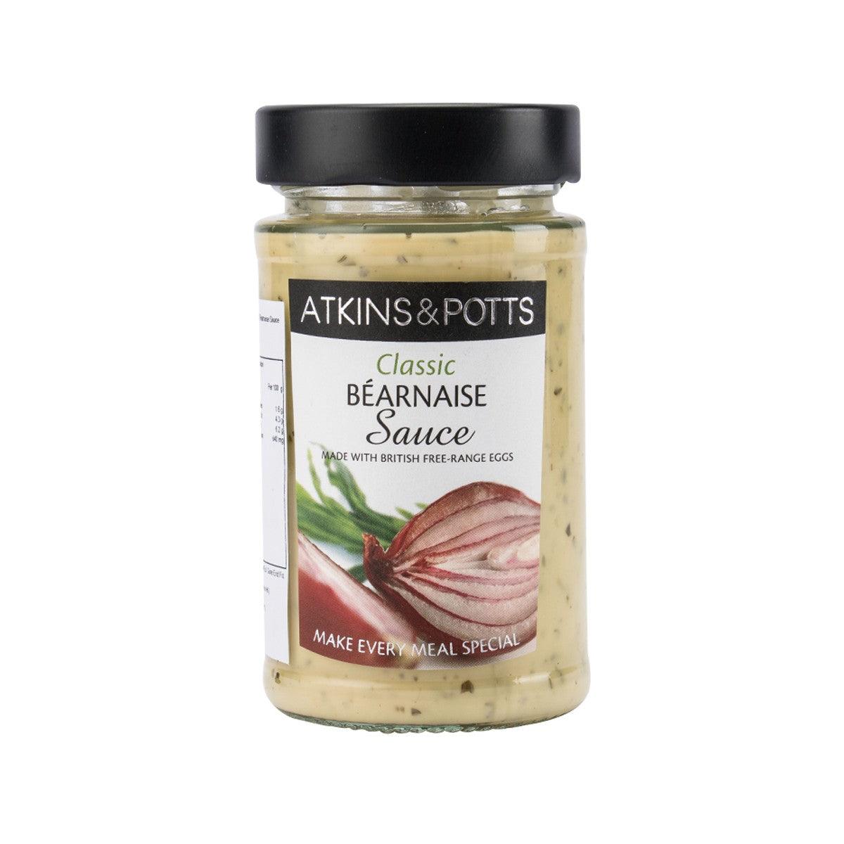 ATKINS & POTTS classic bearnaise sauce jar with black lid