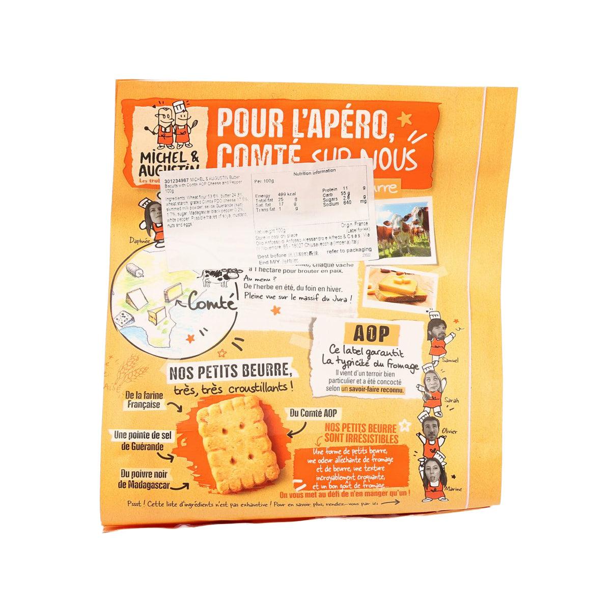 MICHEL & AUGUSTIN butter biscuits with Comte AOP cheese and pepper bag