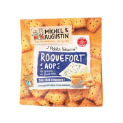 Butter biscuits pouch with Roquefort cheese and poppy seeds, front view, 100 g
