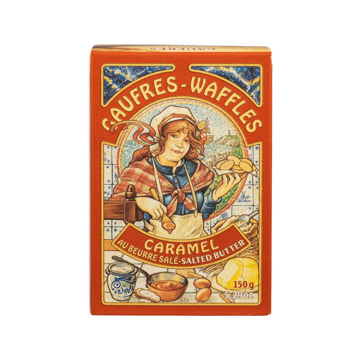 Caramel waffles box with LA DUNKERQUOISE brand and salted butter, 150 g