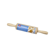TALA mini rolling pin, light wood handles and blue label, 23 cm