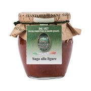 Ligurian sauce jar with green label and glass jar, 180g