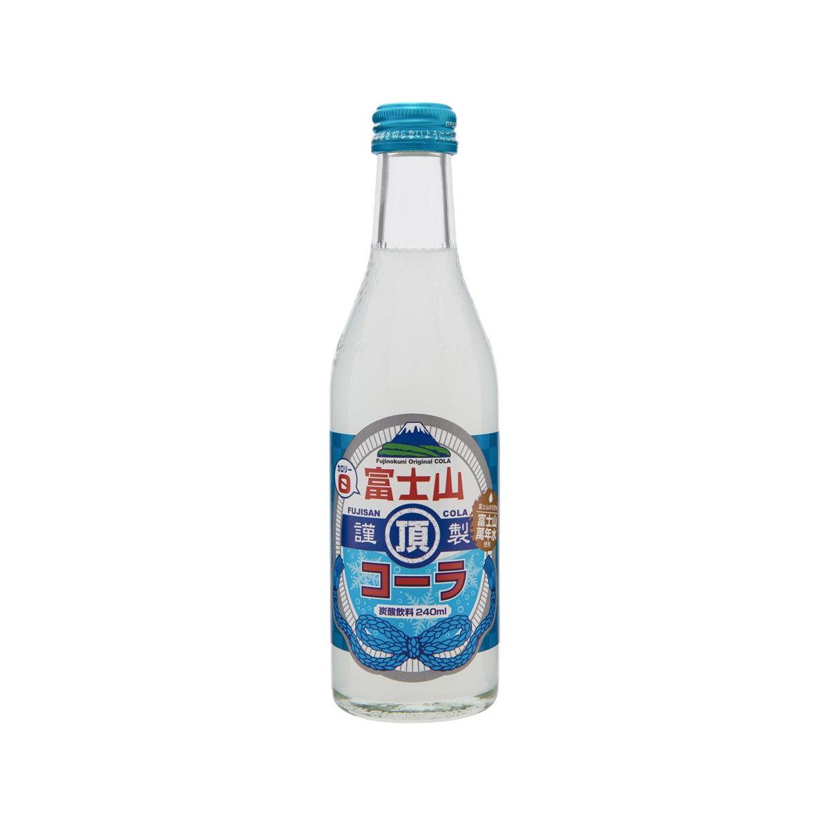White cola bottle, 240 mL, front label with Fujisan graphic and blue cap