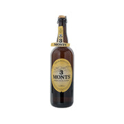 Beer bottle with amber glass and 3 MONTS front label, 750 mL