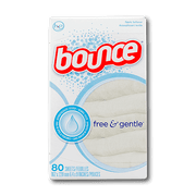 Bounce fabric softener sheets, unscented, 80-count Free & Gentle
