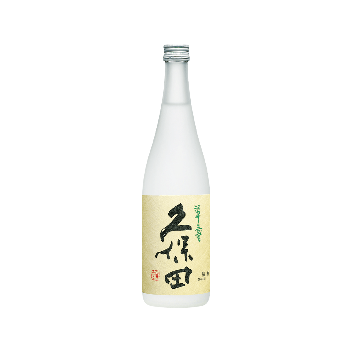 KUBOTA sake bottle 720 mL with beige label and Japanese characters