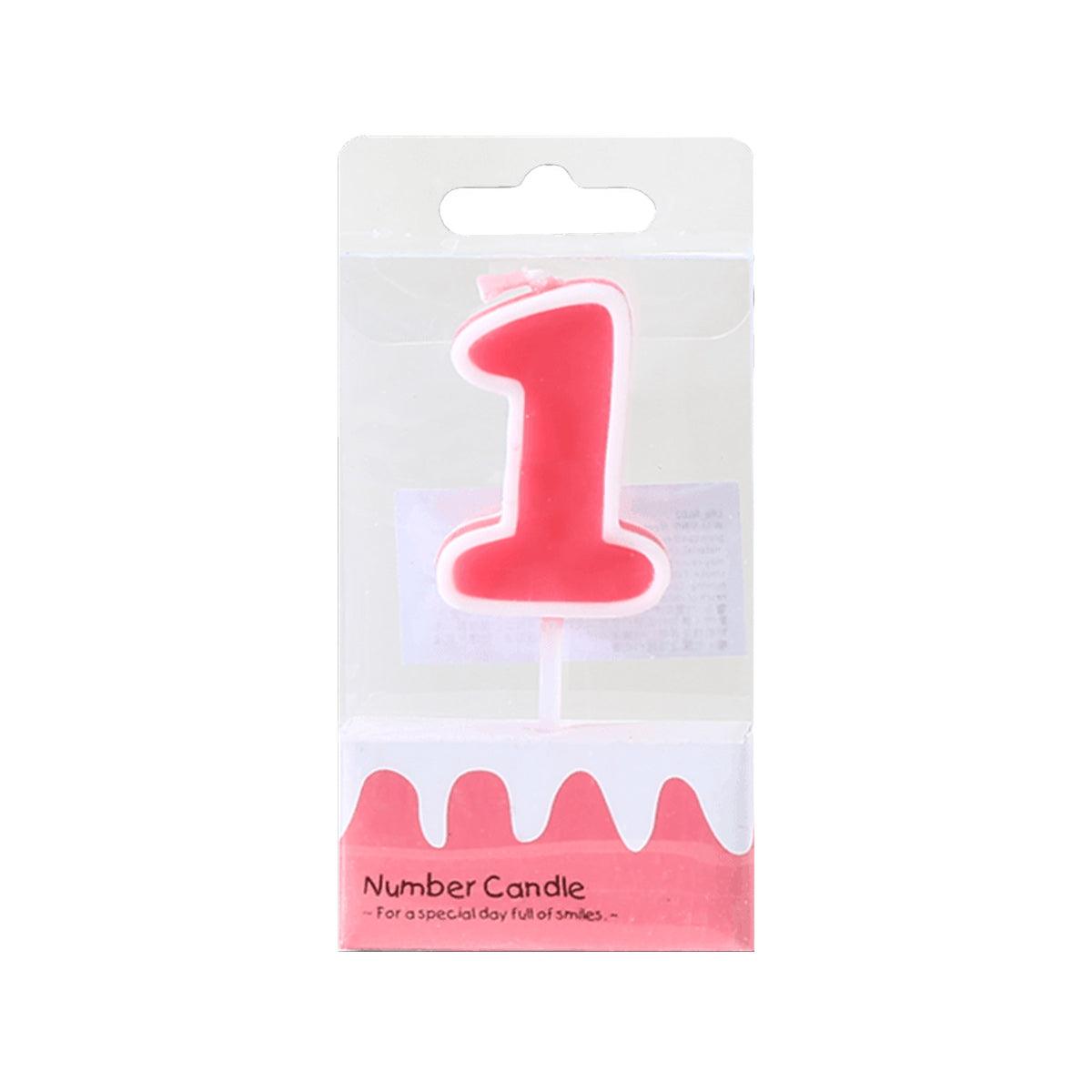 CUXCO number 1 candle, pink wax in blister pack