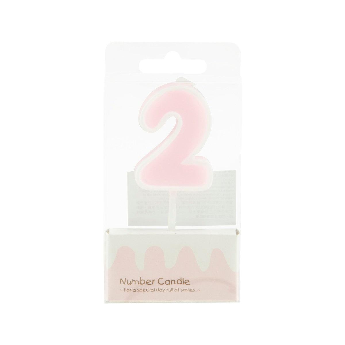 CUXCO number 2 candle, pink wax, on retail blister packaging