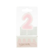 CUXCO number 2 candle, pink wax, on retail blister packaging