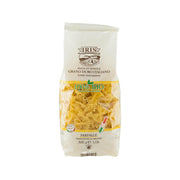 IRIS organic durum wheat farfalle pasta in 500g bag, front view