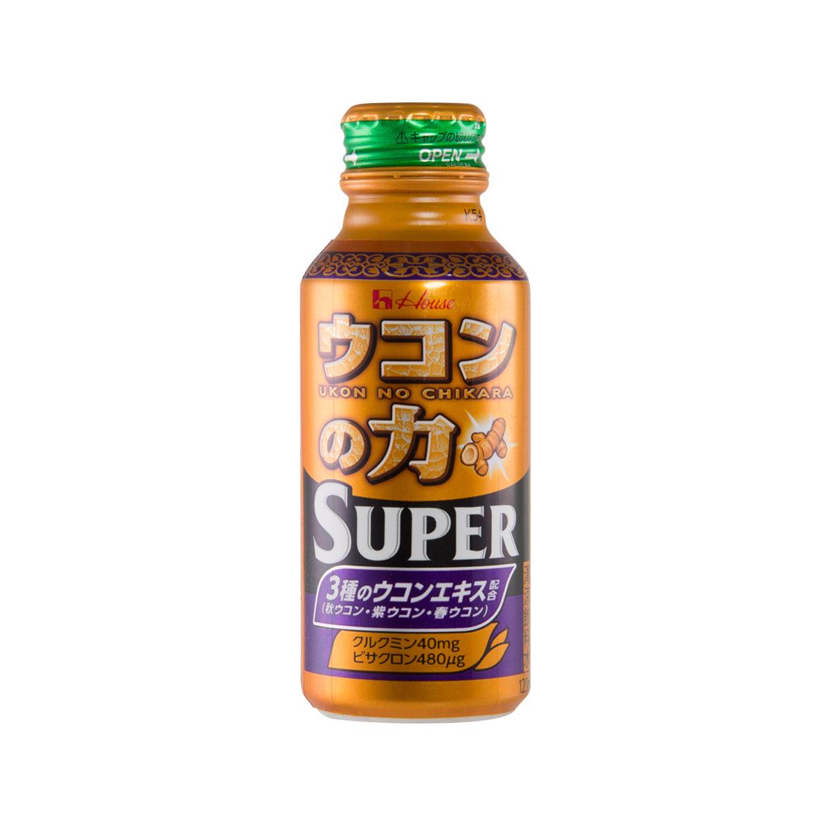 HOUSE WELLNESS turmeric super drink bottle, orange liquid, green cap