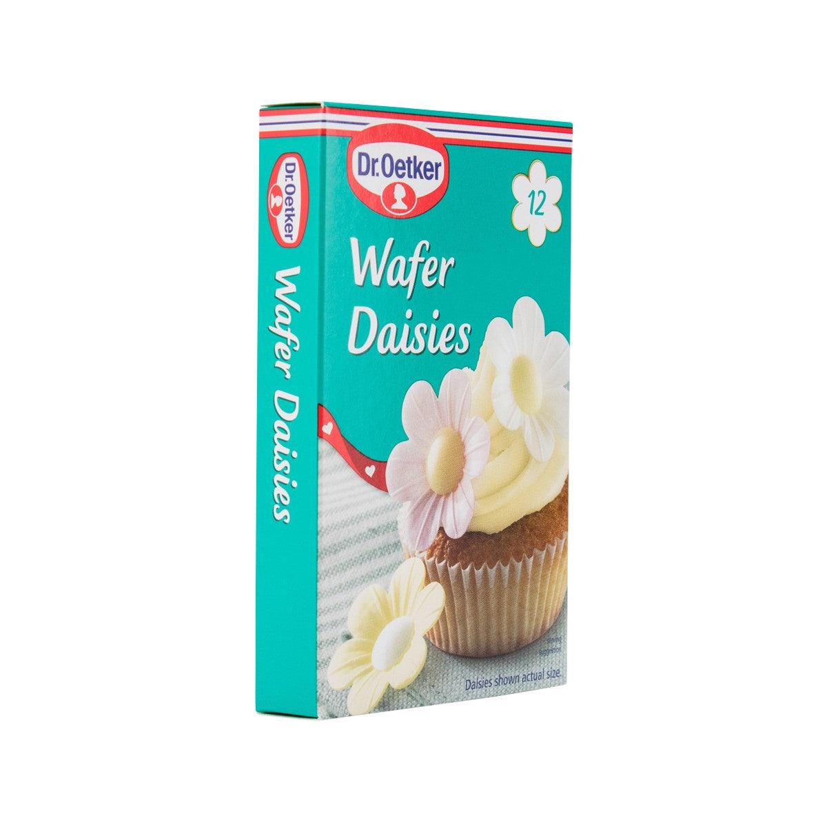 Dr. Oetker wafer daisies edible flower wafers package, side view