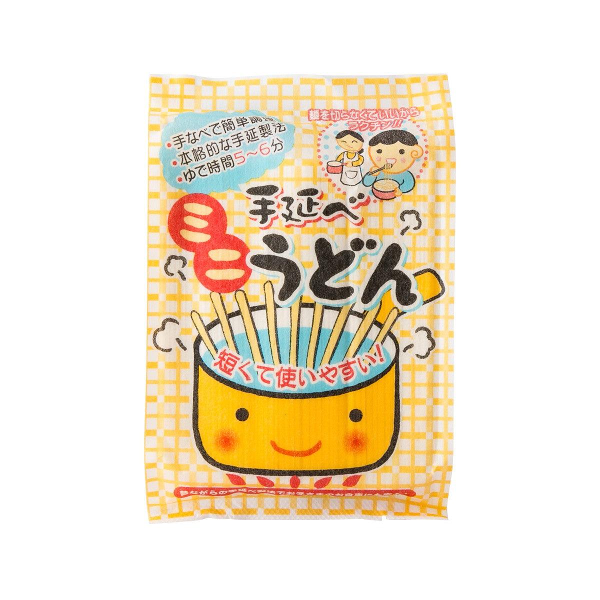 KAMOGAWA handmade mini udon packet with smiling pot and noodles illustration