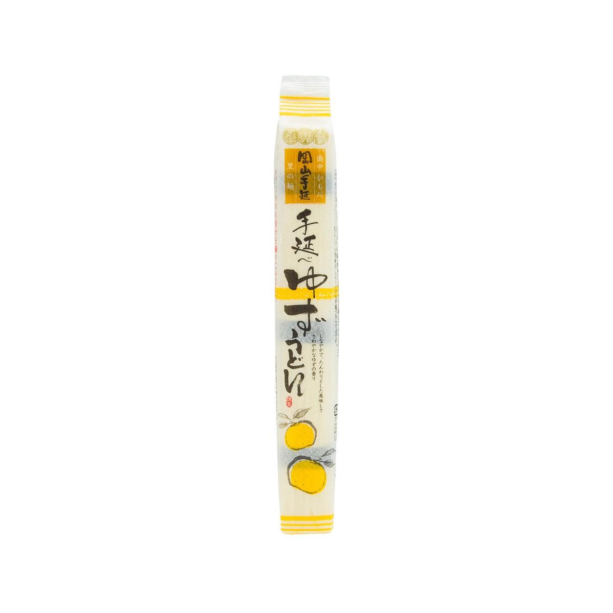 OKAYAMATENOBE yuzu udon noodle pouch, yellow accents, front label