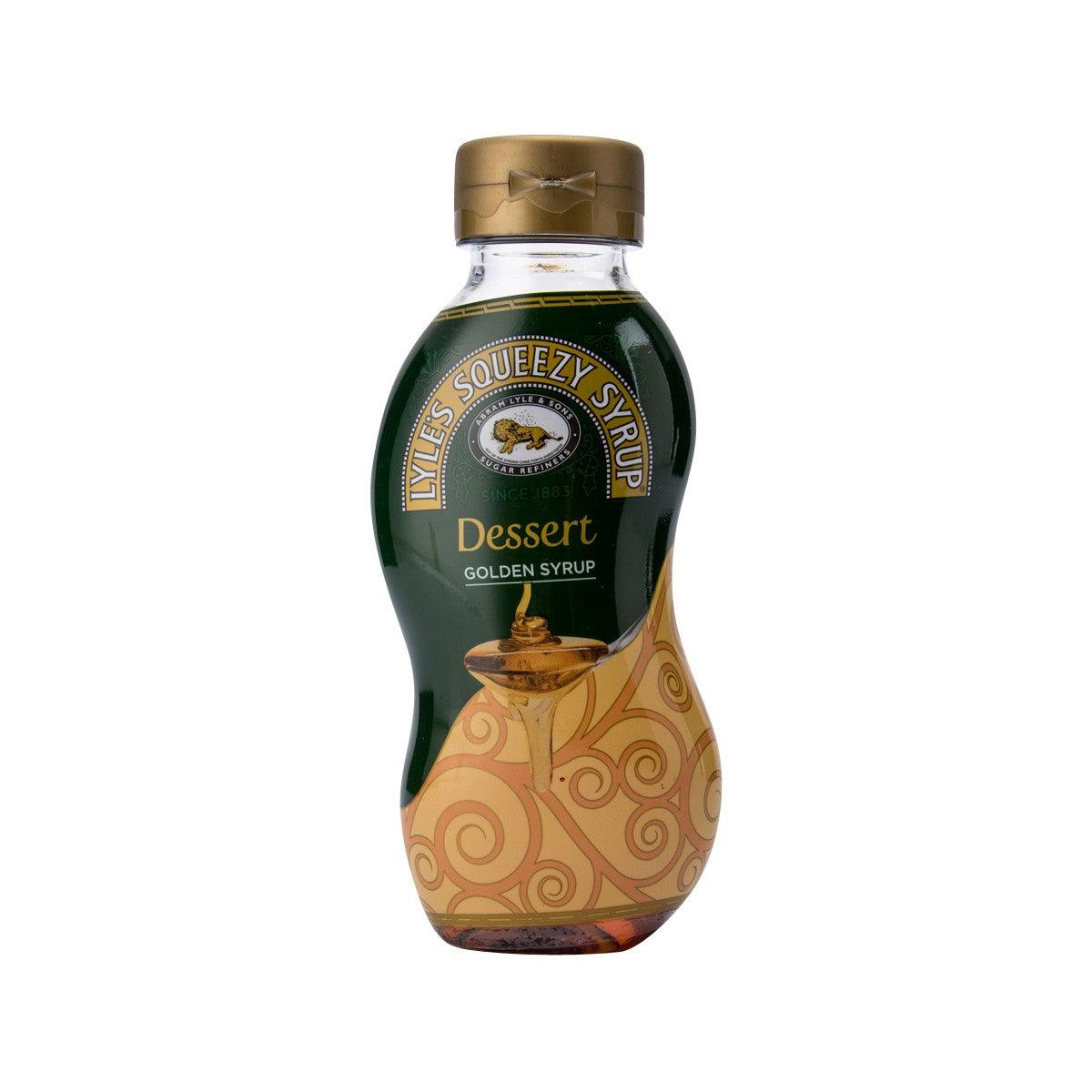 LYLE'S dessert golden syrup bottle, gold cap, green label