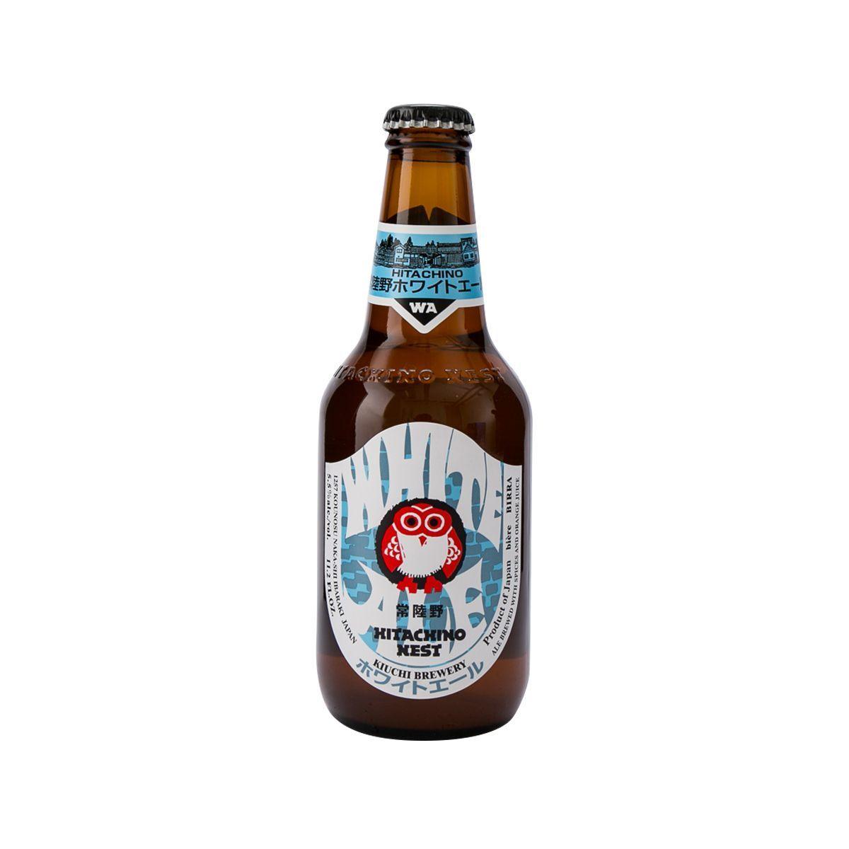 HITACHINO NEST White Ale beer bottle, amber glass with dark cap (330 mL)