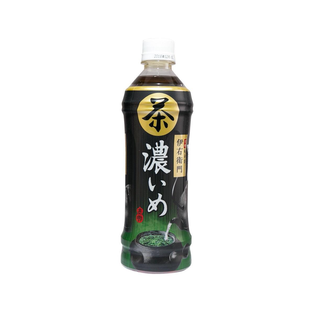 IYEMON Koime strong green tea bottle, 600 mL, green label front