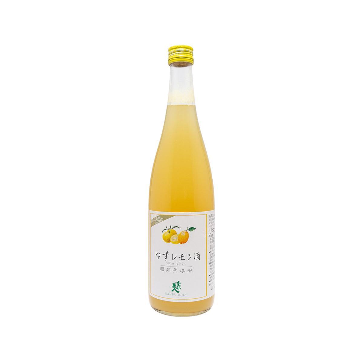 NANBUBIJIN yuzu lemon liqueur bottle, no added sugar, 720 mL