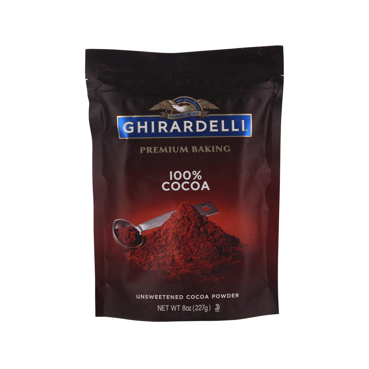 GHIRARDELLI 100% unsweetened cocoa powder pouch, 227 g