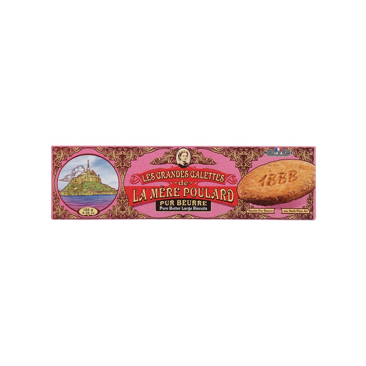 LAMEREPOULARD large pure butter biscuits box, purple front with product image