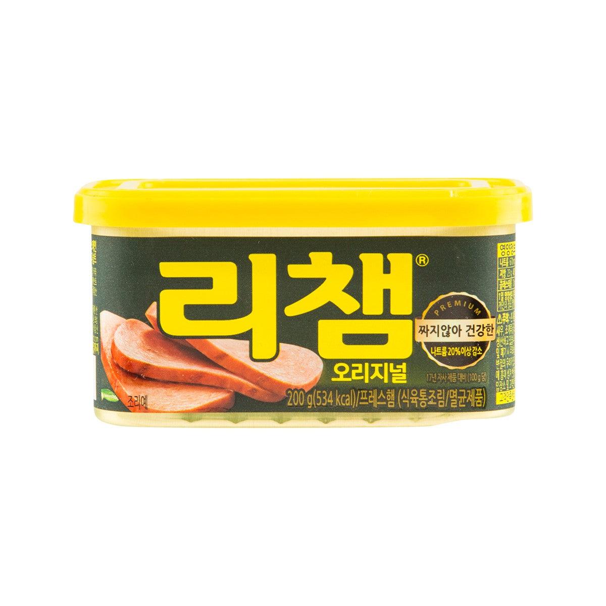 DONGWON canned ham tub with ham slices on front label, 200g