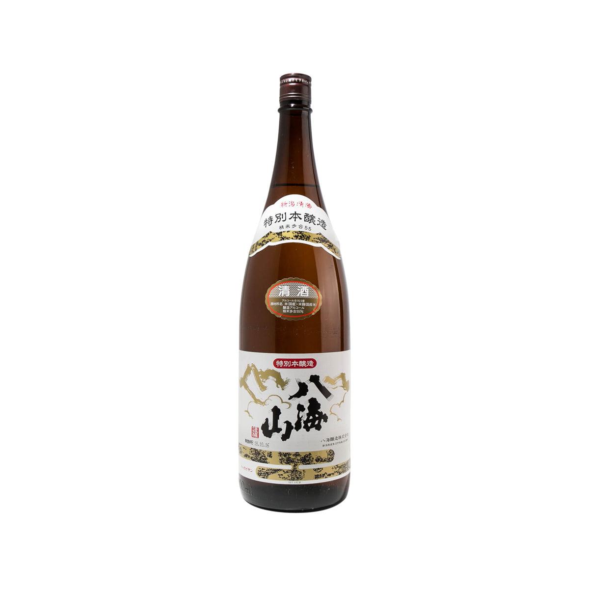 HAKKAISAN Special Honjozo sake bottle (1.8L), front label with Japanese text
