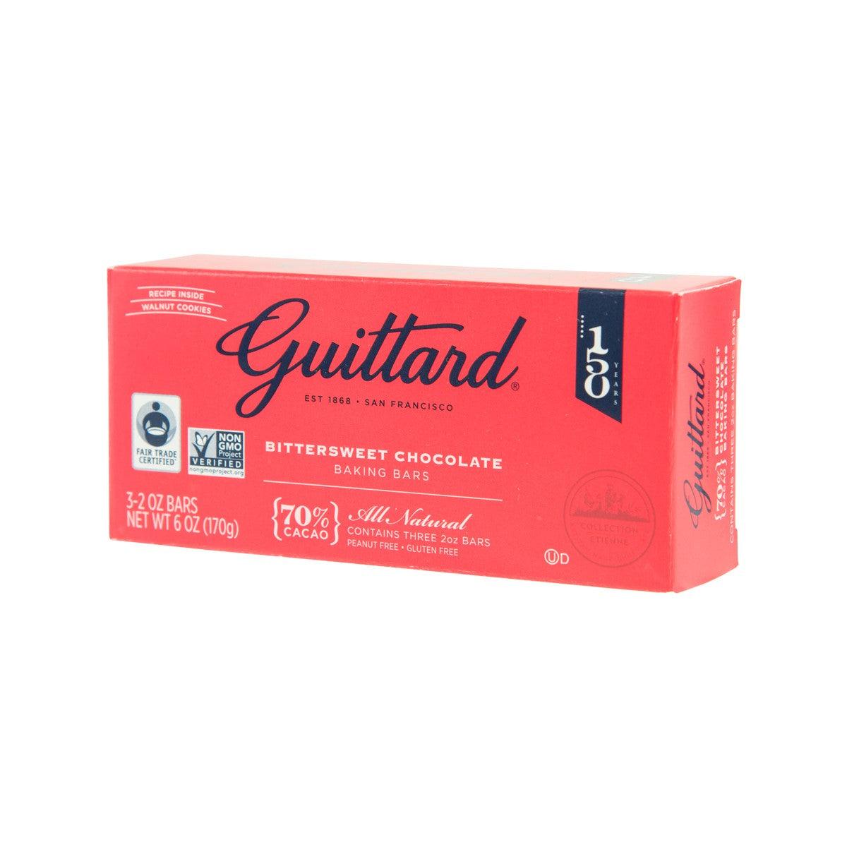 GUITTARD bittersweet chocolate baking bars package, 70% cacao, red box view