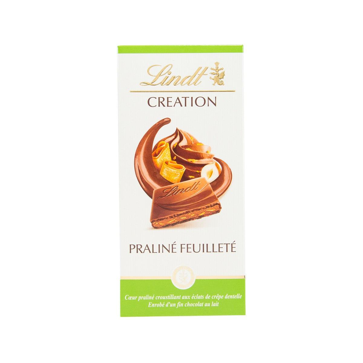 Lindt Creation milk chocolate bar, praliné feuilleté package, 150 g