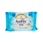 ANDREX moist bath tissue, flushable 40 wipes in blue pack