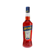 APEROL aperitivo bottle with blue cap and red-orange liquid, 700 mL