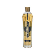 ST GERMAIN elderflower liqueur glass bottle with gold label and metal cap