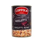 Canned borlotti beans with COPPOLA front label, 400 g
