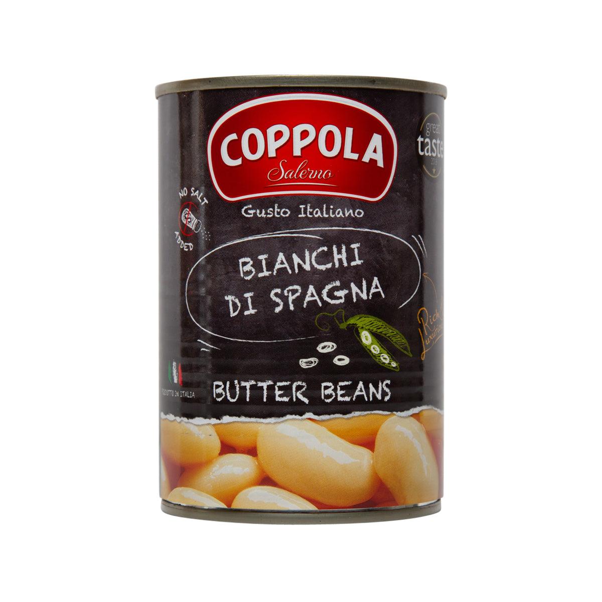COPPOLA butter beans can, front label with beans and 400g text