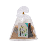 SEIKI warabimochi mochi snack in clear bag, brown pieces visible