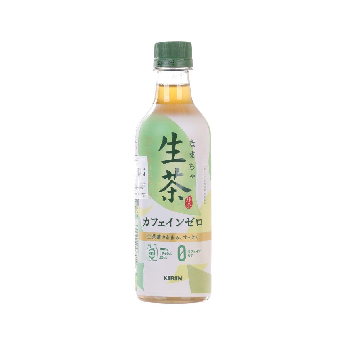 KIRIN Yasashisa Namacha tea bottle, 430mL, green label, zero caffeine