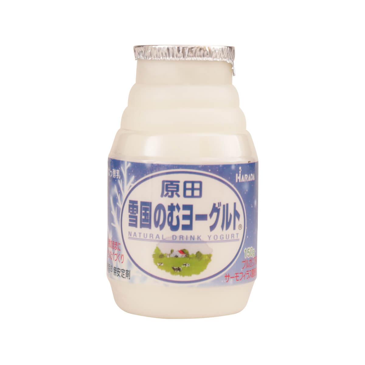 HARADA natural drink yogurt bottle, white bottle with blue label