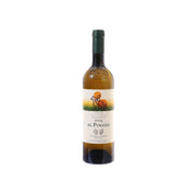 Chardonnay wine bottle with green cap and front label