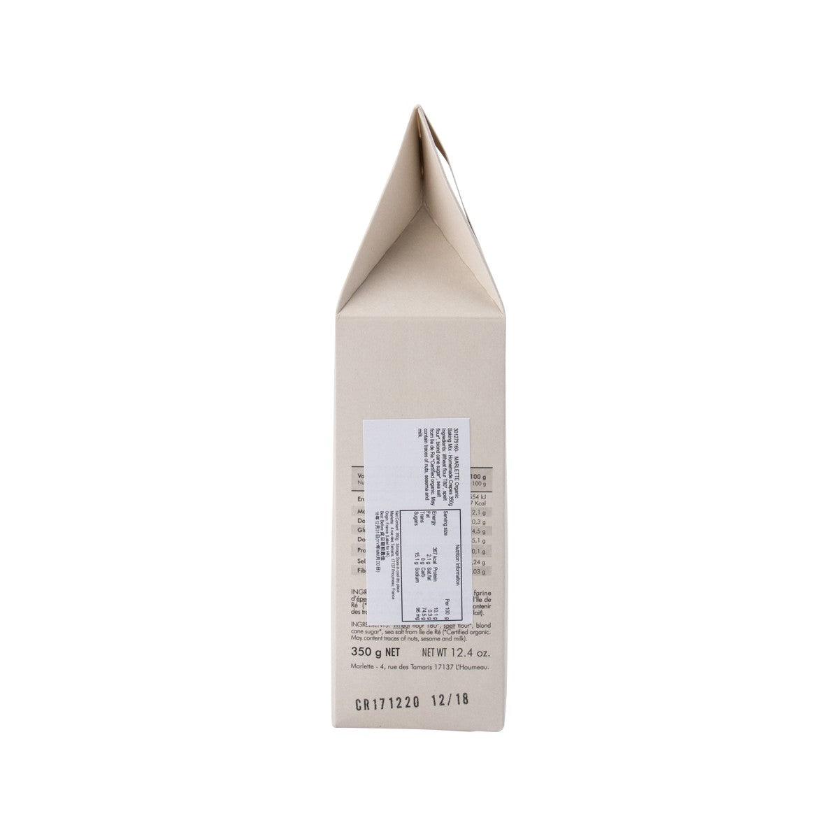 MARLETTE organic baking mix box for homemade crepes, back view