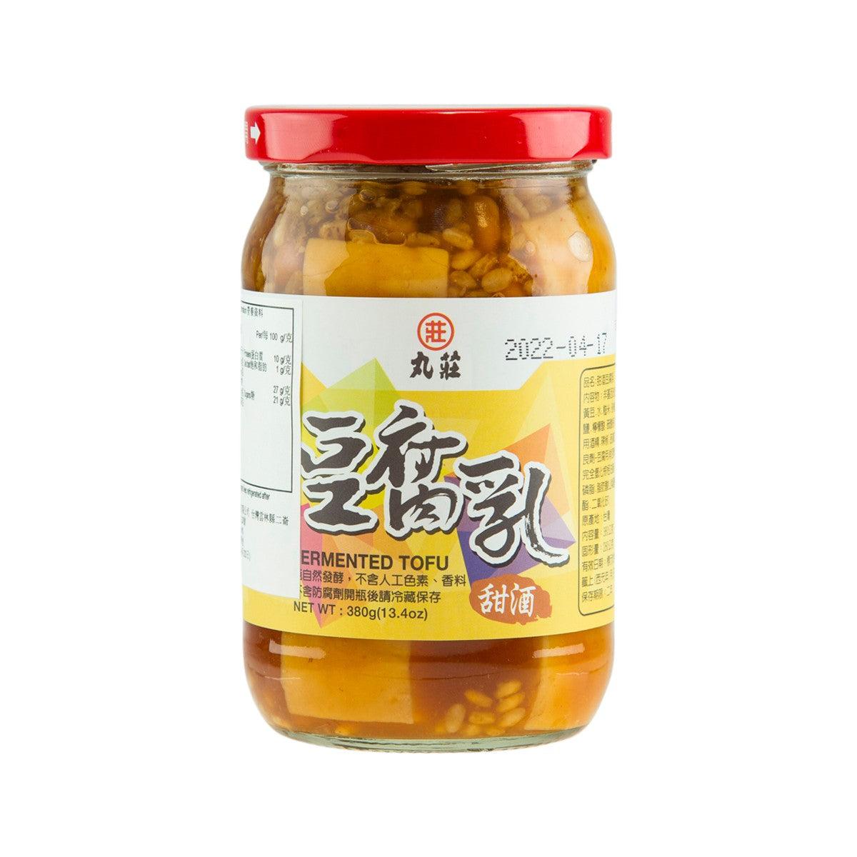 WUAN CHUANG fermented tofu in glass jar with red lid, yellow front label